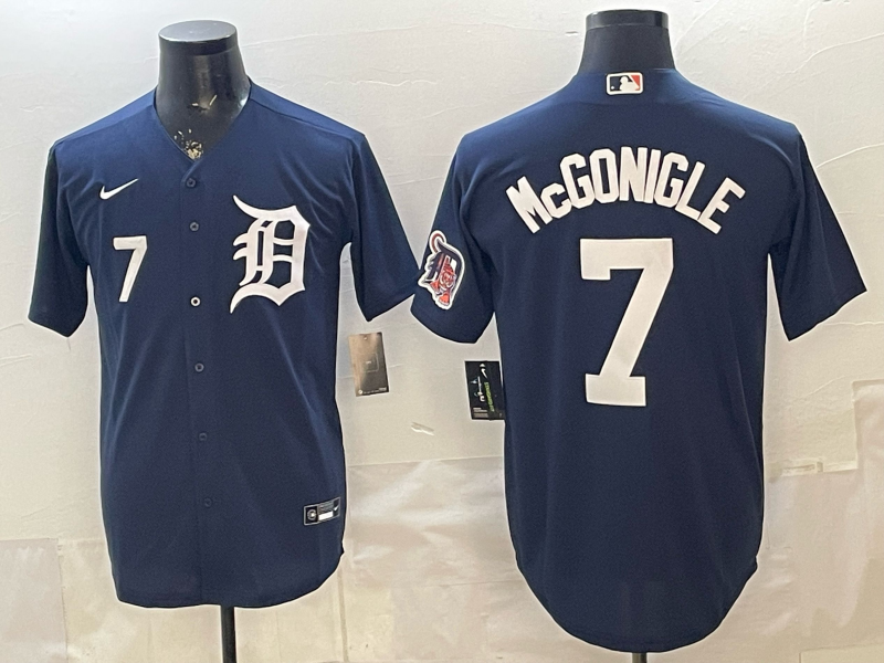 Men Detroit Tigers #7 McGonigle blue Game Nike MLB Jersey 0402001